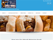 Tablet Screenshot of greatlakesgreekchilidogs.com
